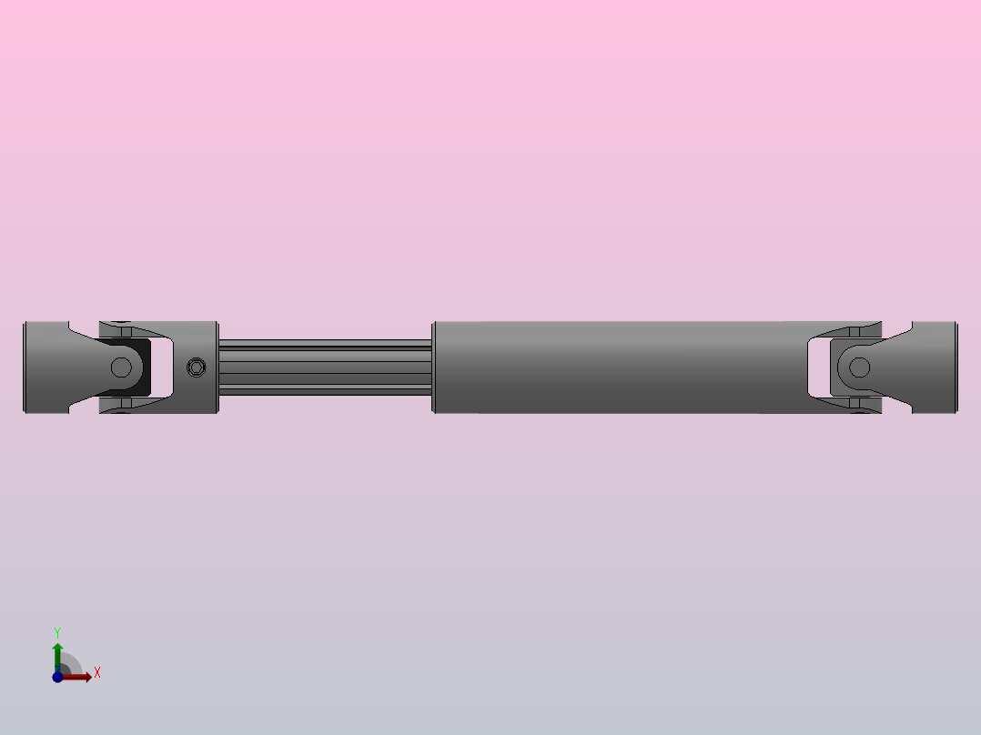 万向联轴器WSP4-PB-Y22-Y22-470／710WSP型可伸缩小型十字轴万向联轴器前视图