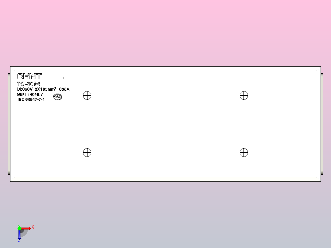 TC-6004接线端子三维模型202409俯视图