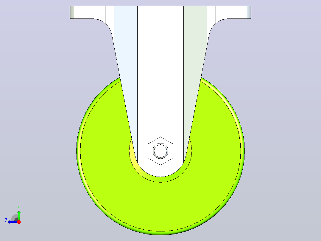 脚轮CLB01-D130-UC右视图