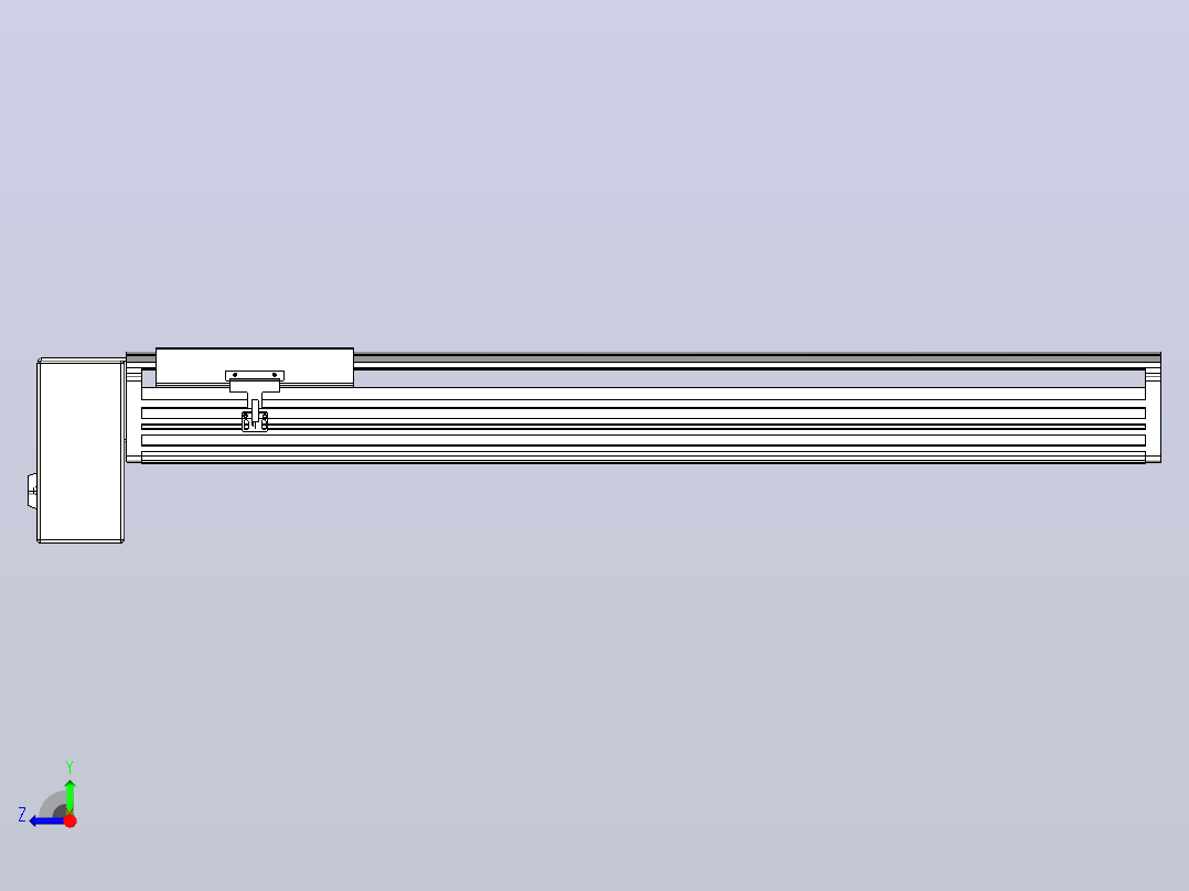 皮带直线轴半封闭可选导轨TPA-HNB-202D-140-L700-RP-Y-P75-N3右视图