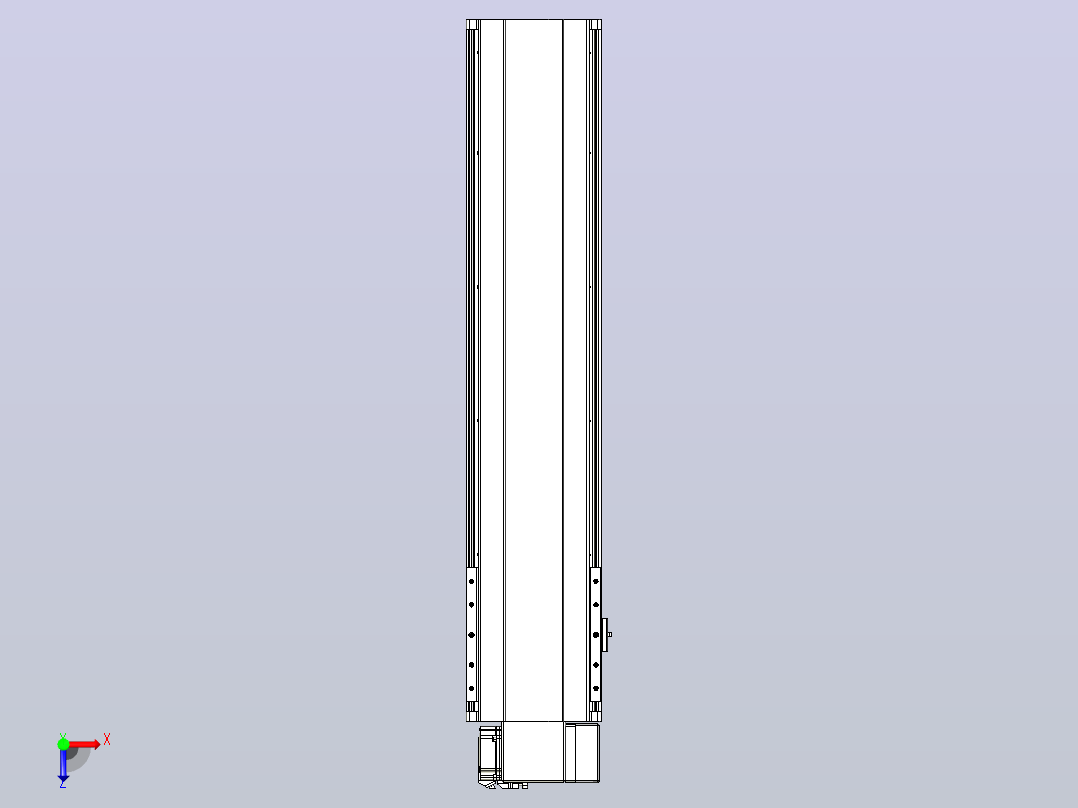 皮带直线轴半封闭可选导轨TPA-HNB-202D-140-L700-RP-Y-P75-N3俯视图