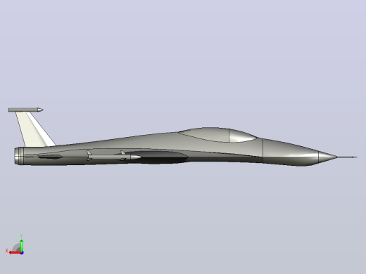 Fighter Jet战斗机简易轮廓模型后视缩略图