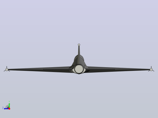 Fighter Jet战斗机简易轮廓模型右视缩略图