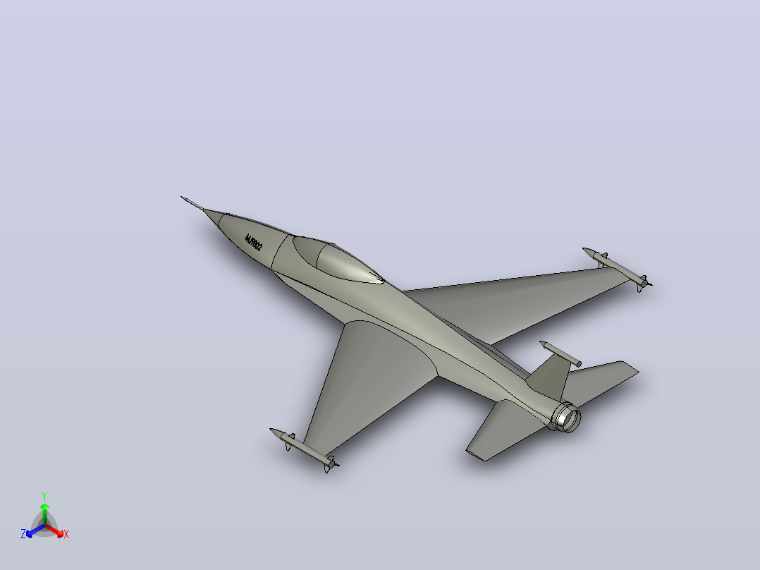 Fighter Jet战斗机简易轮廓模型正等轴测图