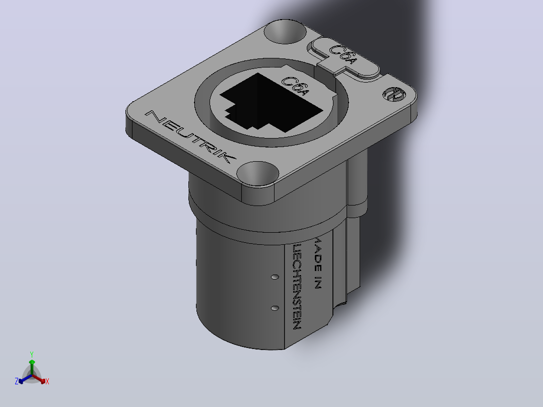以太网面板安装NE8FDX-P6正等轴测图