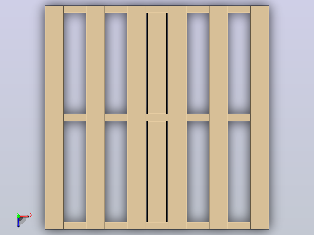 ISO木制公制托盘120x120 (1200x1200)俯视图