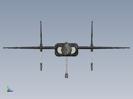 沃特F7U-3弯刀飞机实体装配模型(Alibre)左视缩略图
