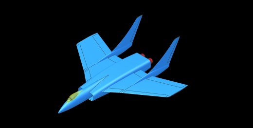沃特F7U-3弯刀飞机实体装配模型(Alibre)缩略图