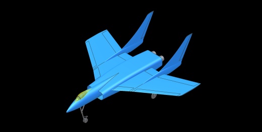 沃特F7U-3弯刀飞机实体装配模型(Alibre)缩略图
