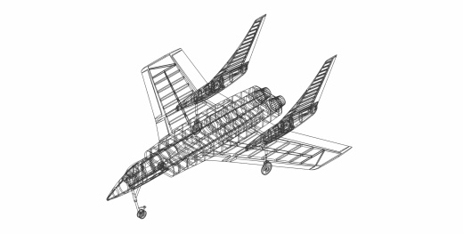 沃特F7U-3弯刀飞机实体装配模型(Alibre)缩略图