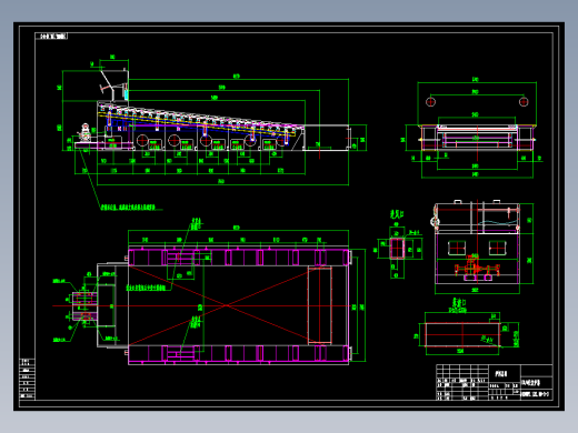 10T燃煤锅炉往复式炉排总图设计CAD图纸锅炉往复式炉排总图cad图