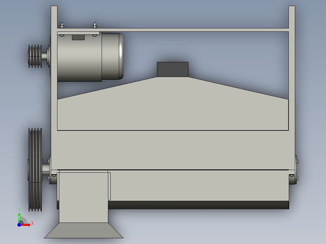 玉米脱粒机工作过程分析及优化设计前视图
