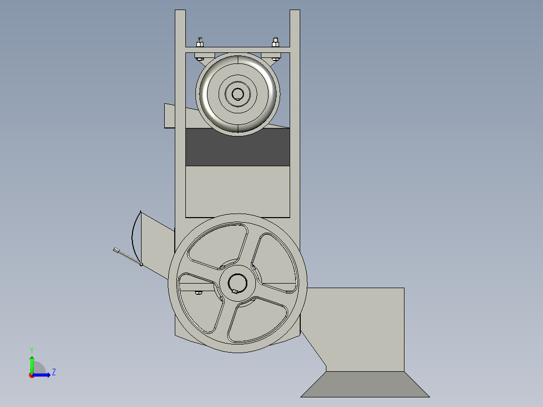 玉米脱粒机工作过程分析及优化设计左视图