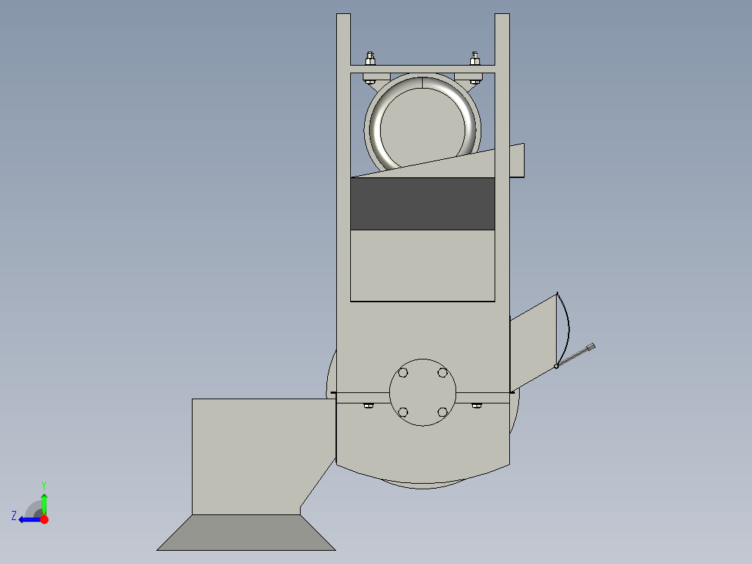 玉米脱粒机工作过程分析及优化设计右视图