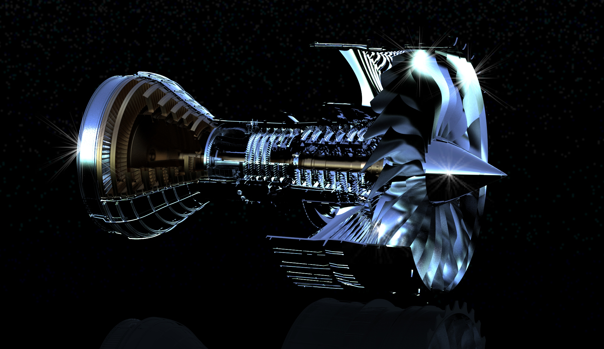 三转子涡扇发动机（劳斯莱斯特伦特1000） triple-spool-high-bypass-turbofan-rolls-royce-trent-1000.snapshot.76