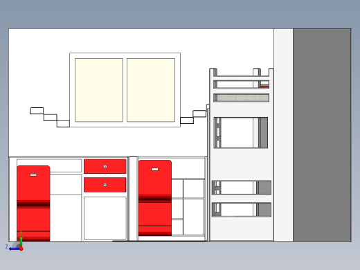 儿童房书房学生房作业桌书柜上下床SW2018右视缩略图