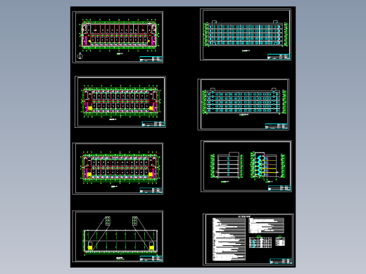 某五层框架一字型建筑图结构图计算书5200平米左右