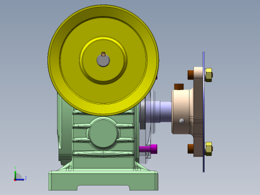 蜗轮蜗杆减速器3D模型 Solidworks设计左视缩略图