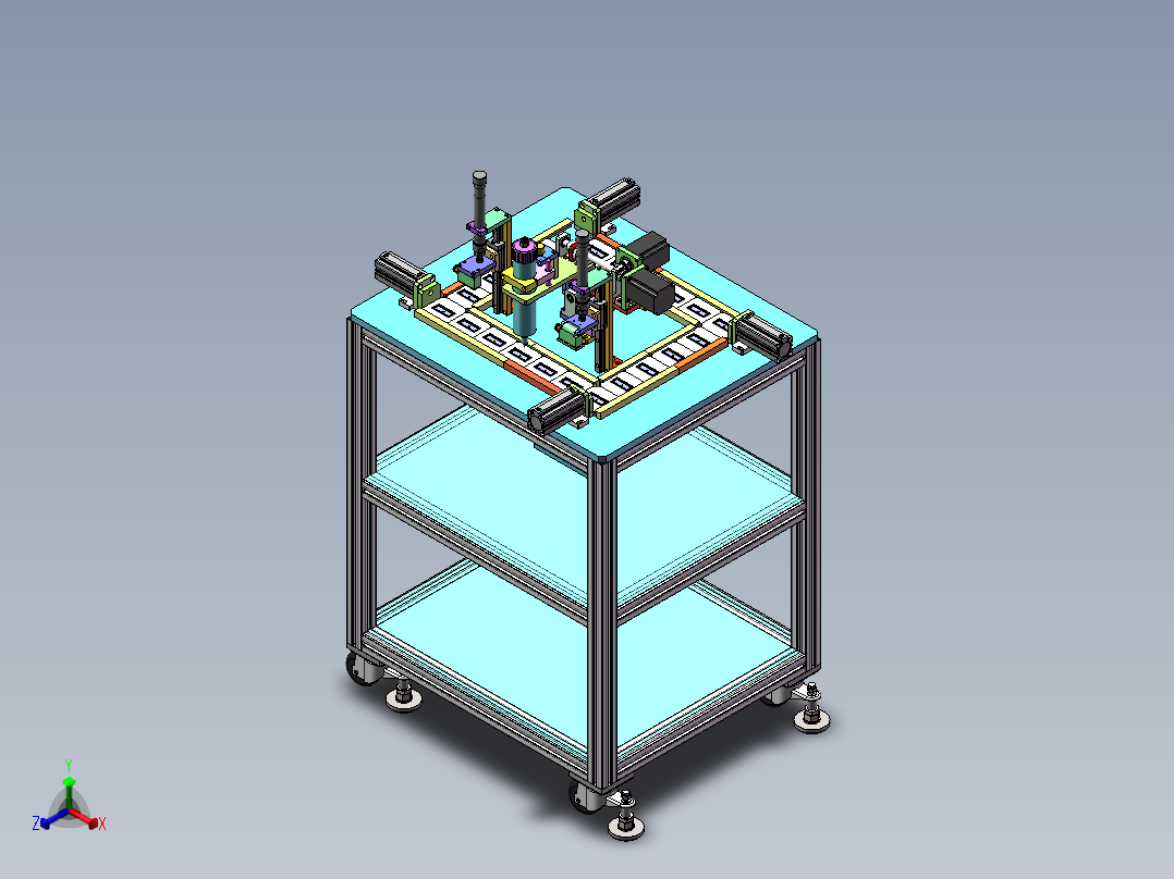 2022.06月-电阻片自动点胶机（sw20可编辑+cad）正等轴测图