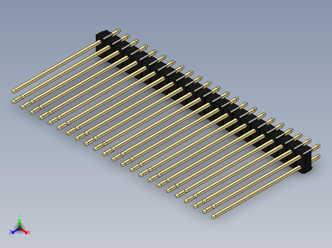 彩色公头100mil（2.54mm）系列-DS1021_black_2x23p_100mil_Type43_rev1.0主视图