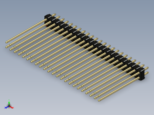 彩色公头100mil（2.54mm）系列-DS1021_black_2x23p_100mil_Type43_rev1.0正等轴测缩略图
