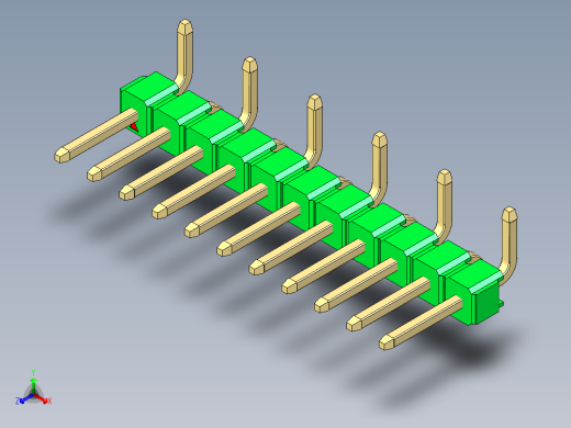 彩色公排针 100mil 2.54mm 系列-DS1022_green_11p_100mil_Type_SMT_R1_rev1.0