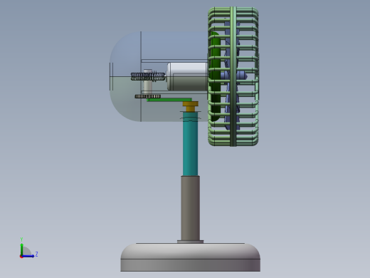 风扇三维图左视缩略图