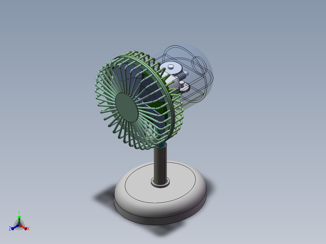 风扇三维图正等轴测图