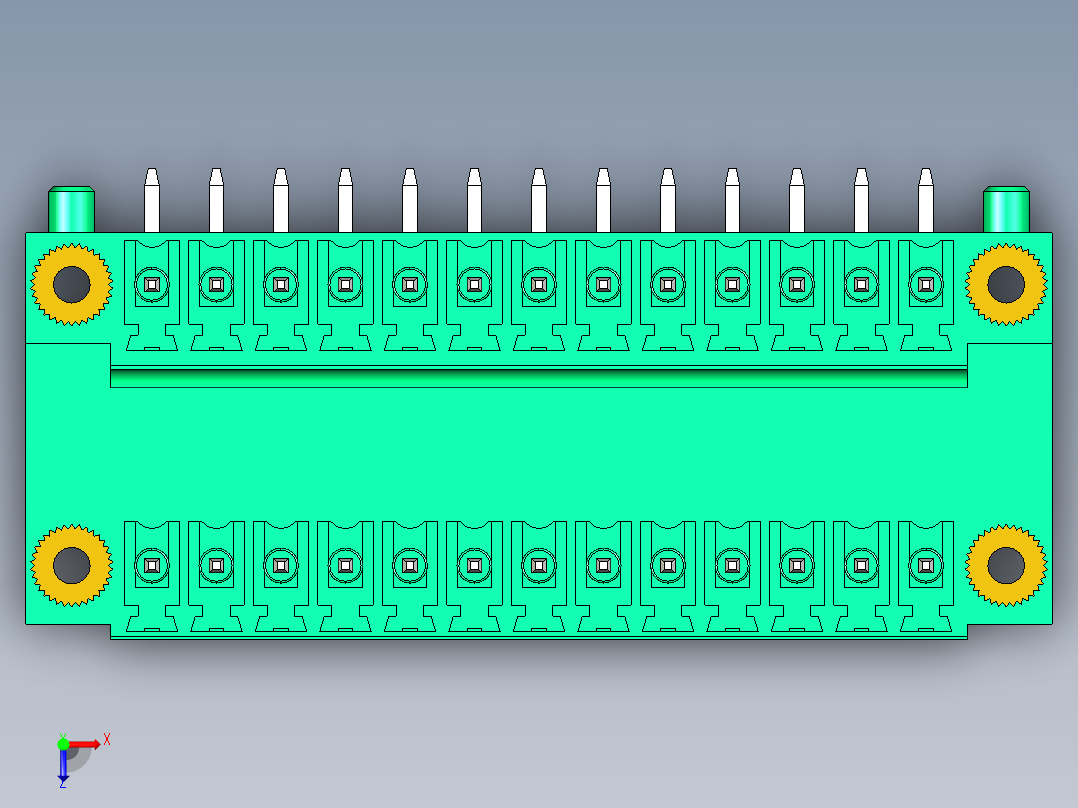 DEGSON 15EDG（公头） 3.5mm 螺钉锁紧，插拔式接线端子 FullPack-15EDGRTM-3.5-26P-14-00AH俯视图