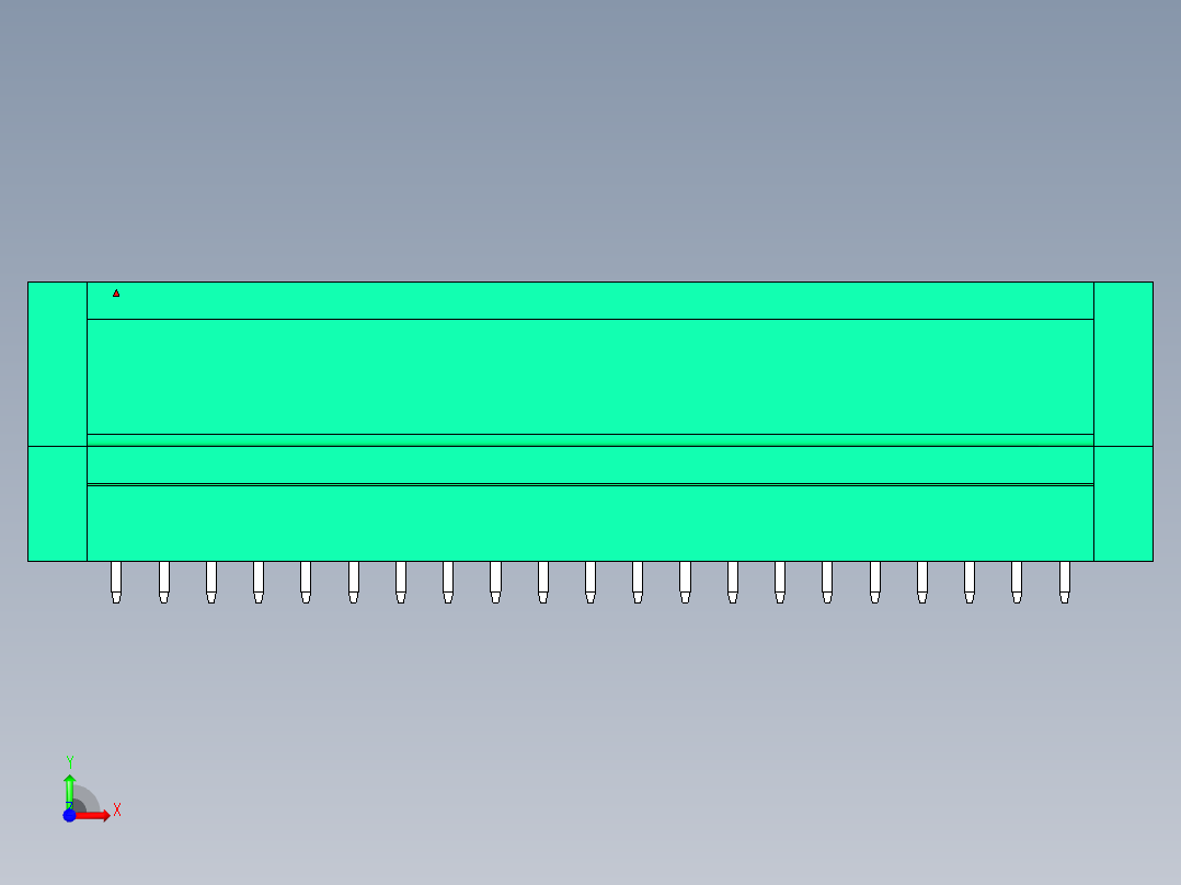 DEGSON 15EDG（公头） 3.81mm 螺钉锁紧，插拔式接线端子 FullPack-15EDGVTM-3.81-42P-14-00AH前视图