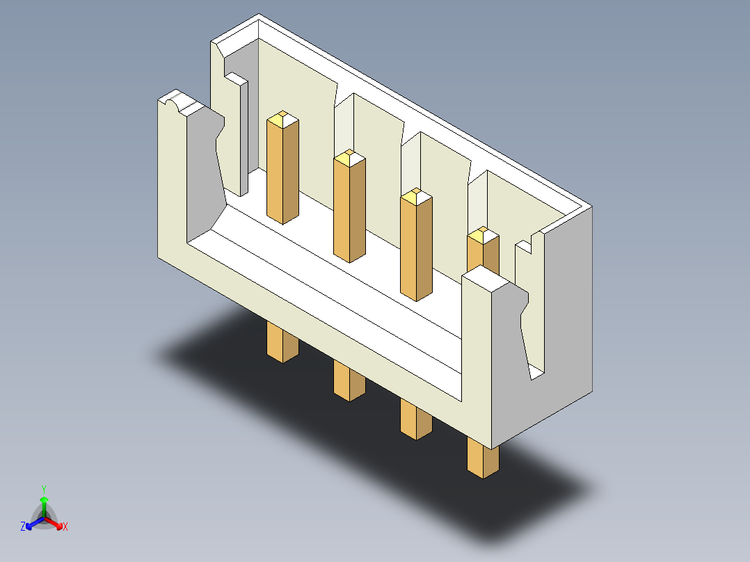 JST-B4B-EH-A正等轴测图