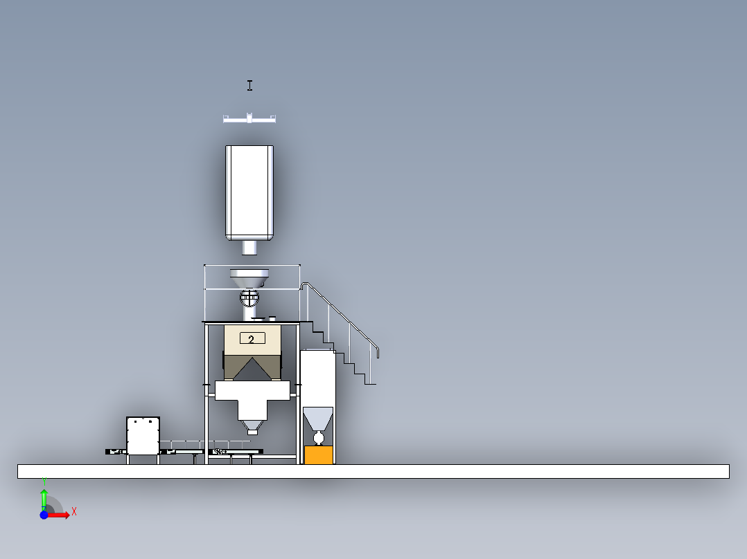 粉体灌装容器设备前视图