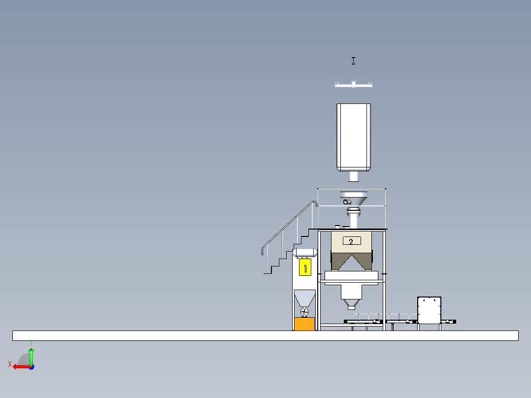 粉体灌装容器设备后视图