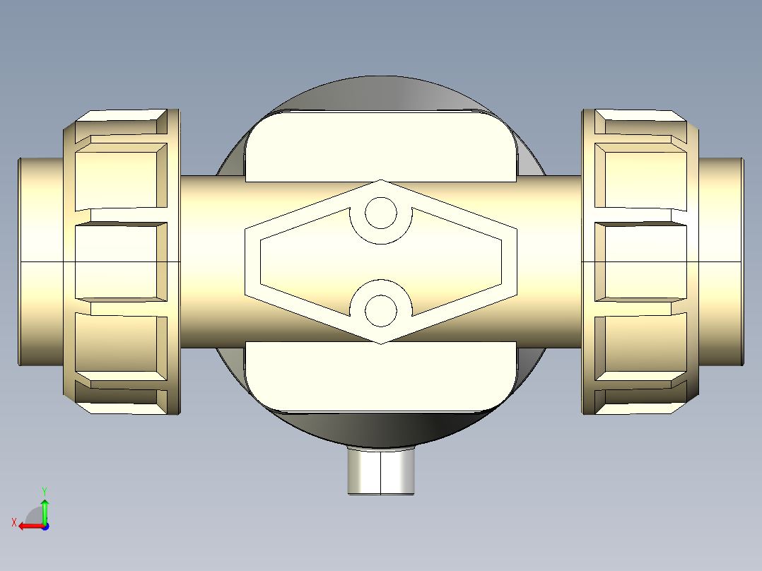 4DKPUIMCP NC 气动隔膜阀常闭与女结束，公制系列PP-H后视图