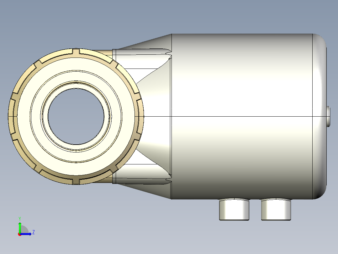 4DKPUIMCP NC 气动隔膜阀常闭与女结束，公制系列PP-H左视图