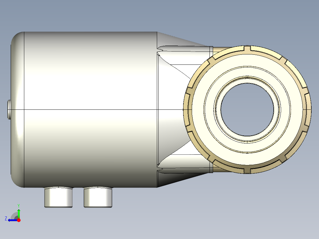 4DKPUIMCP NC 气动隔膜阀常闭与女结束，公制系列PP-H右视图