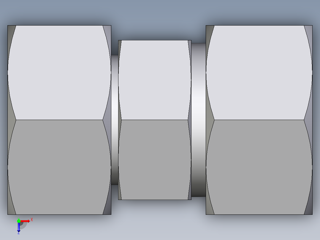 卡套式工业通用硬管接头EO_Distance_piece_adapter_DA18ZLCF俯视图