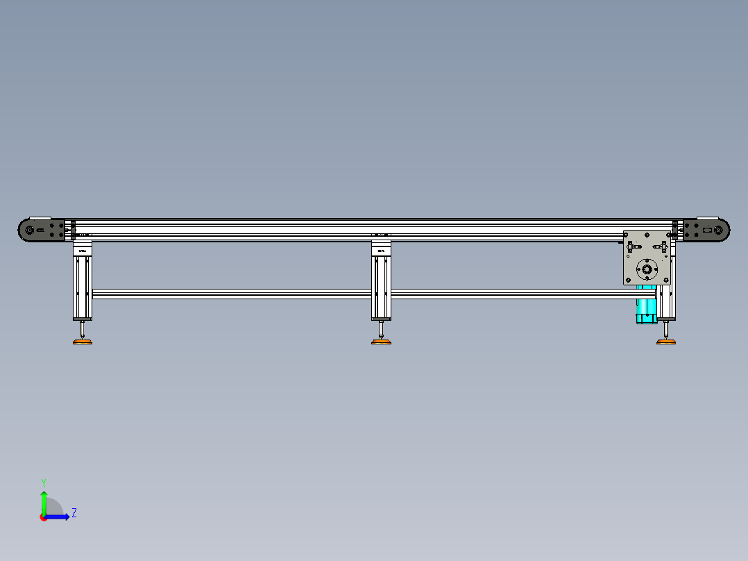 LE-XC4080-重载托盘输送线中间驱动左视图