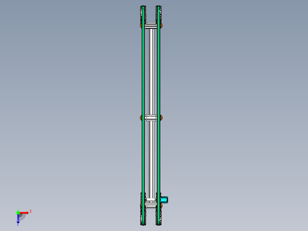 LE-XC4080-重载托盘输送线中间驱动俯视图