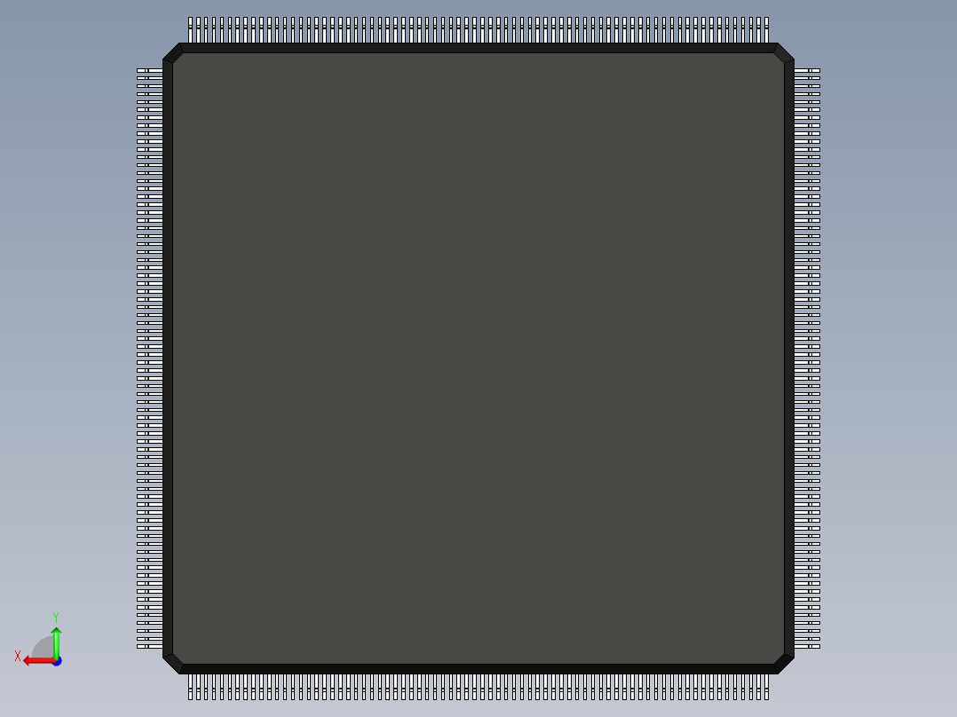 元器件3D封装QFP296_FPT-296P-M01176后视图