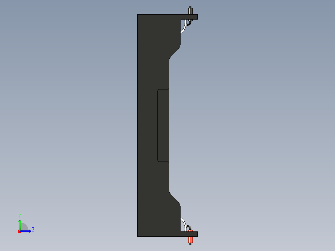 4 x 18650电池座。每个电池槽的单独导线，通常用于并联电池。带有M3（或#4）低头螺钉的安装支架孔。电池通过弹簧钢触点固定和接触左视图