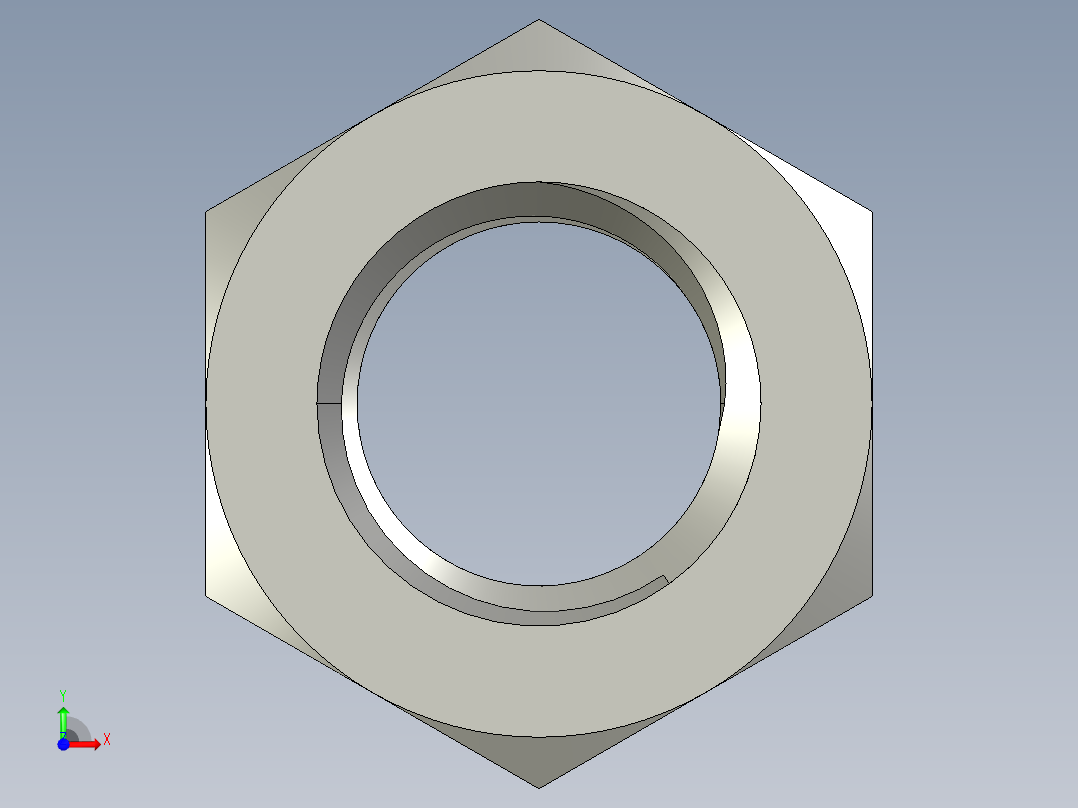 公制六角螺母-Metric Hex Nuts M18 x 2.5mm Thread前视图