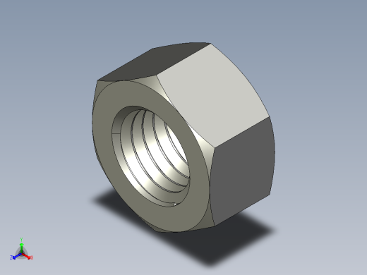公制六角螺母-Metric Hex Nuts M18 x 2.5mm Thread正等轴测缩略图