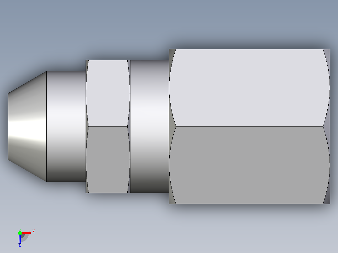 卡套式工业通用硬管接头EO_Weld_connector_AS06ZL俯视图