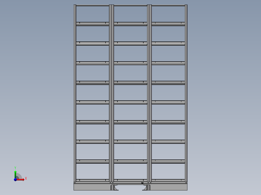 储能电池架三维SW前视图
