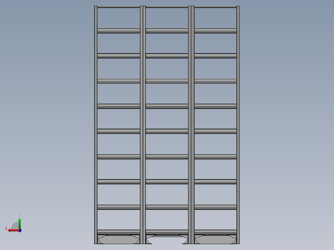 储能电池架三维SW后视图