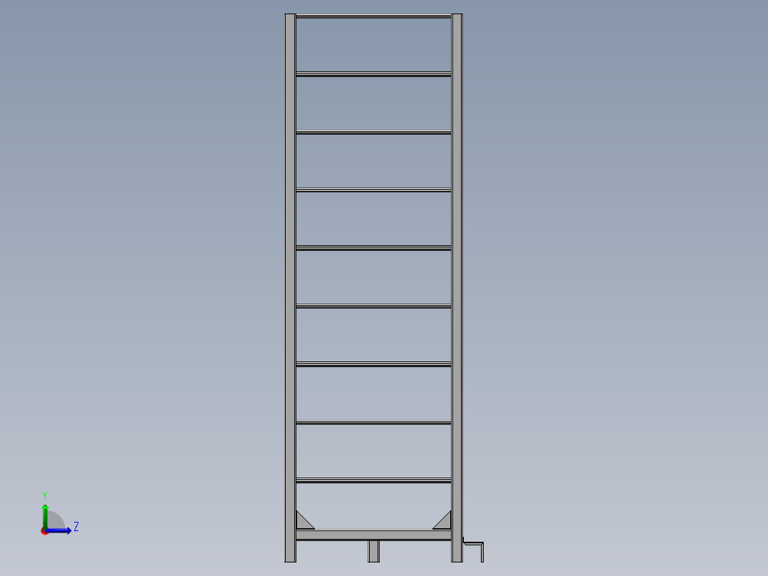 储能电池架三维SW左视图