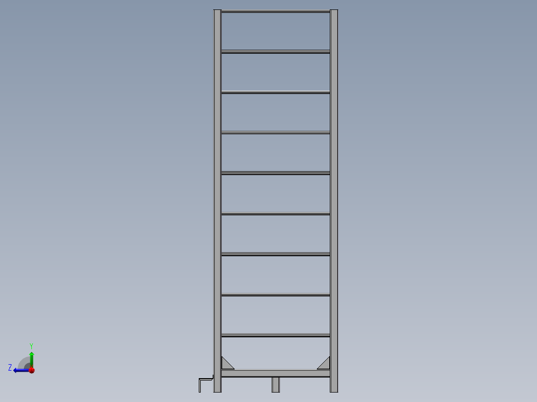 储能电池架三维SW右视图