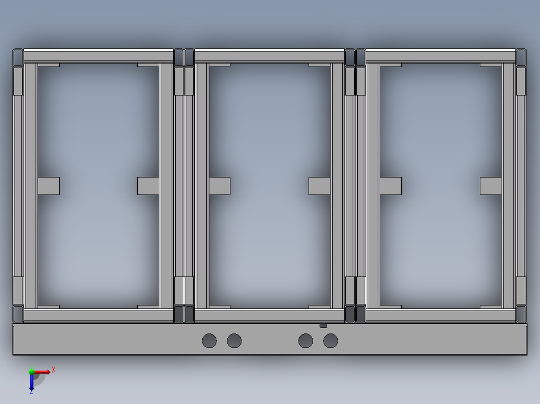 储能电池架三维SW俯视图
