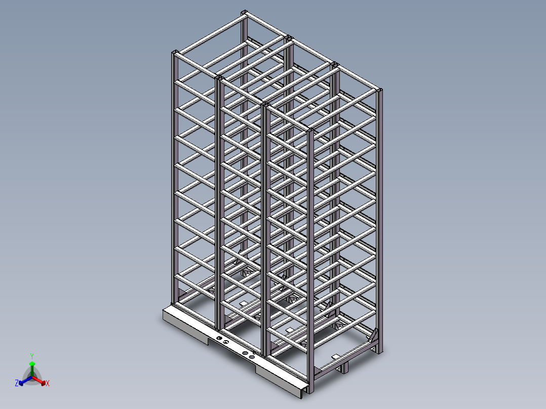 储能电池架三维SW正等轴测图